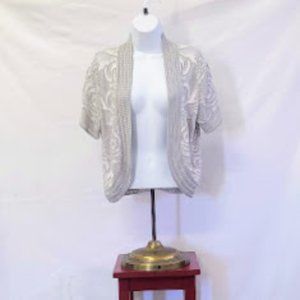 FADED GLORY gray/white sweater shrug Size L [12/14] - Worn once - EUC